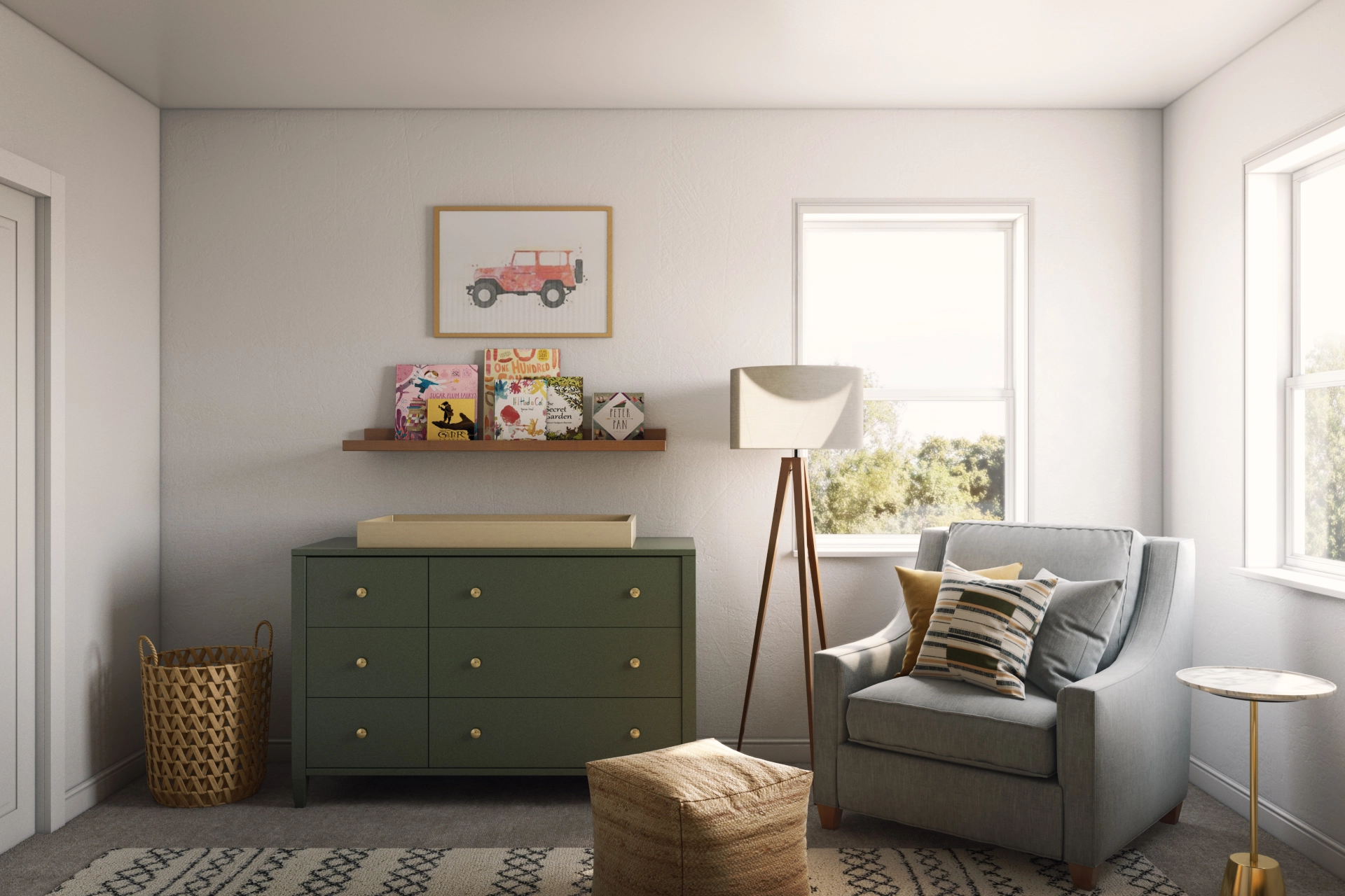 Green nursery dresser cheap