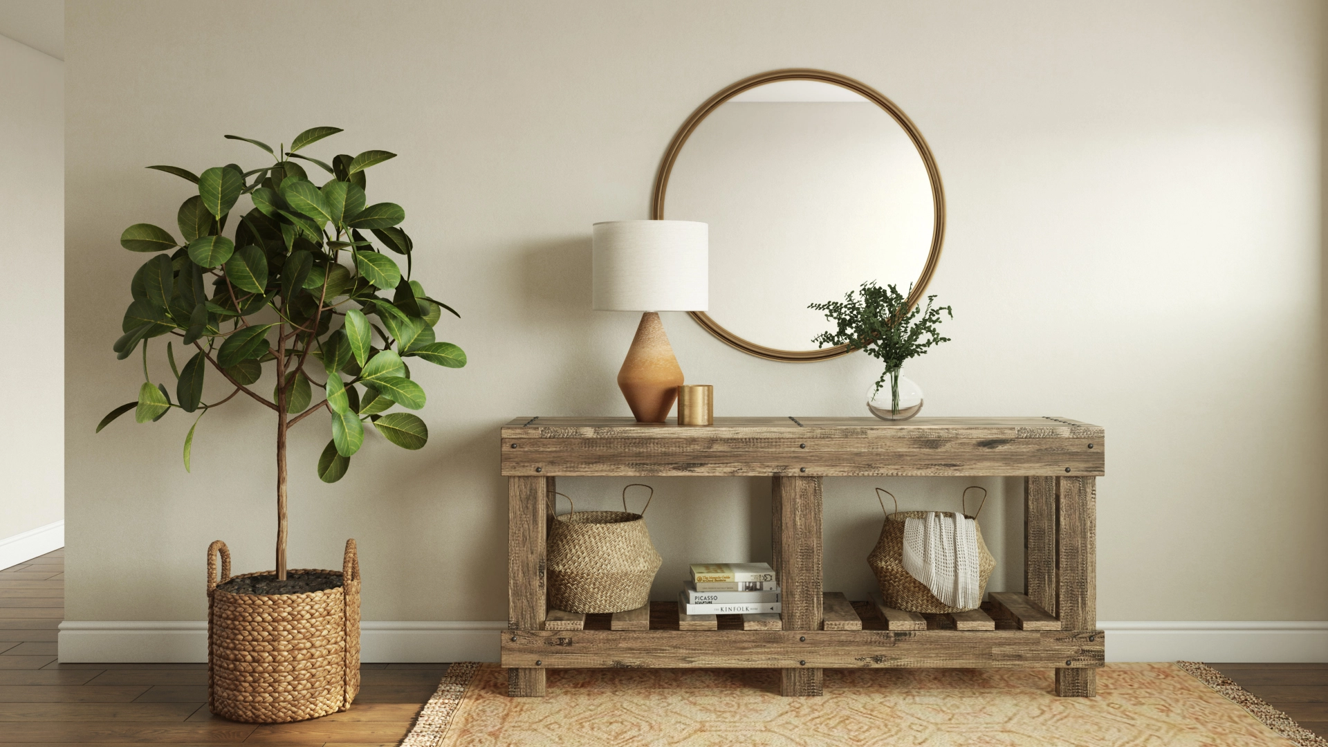 Farmhouse Transitional Entryway by Regina Havenly