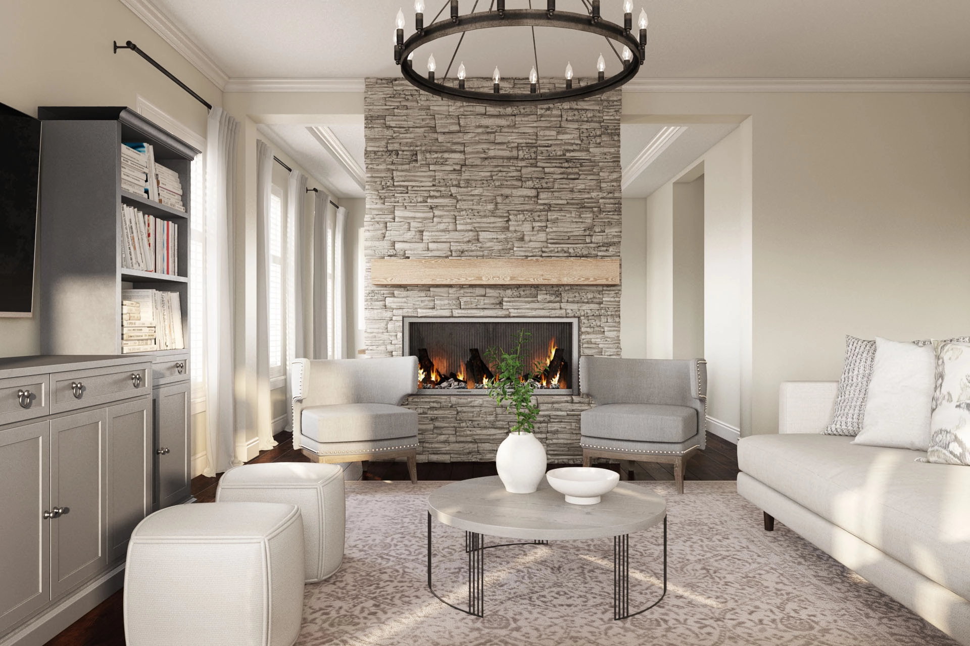 Sander staggered glass round clearance chandelier
