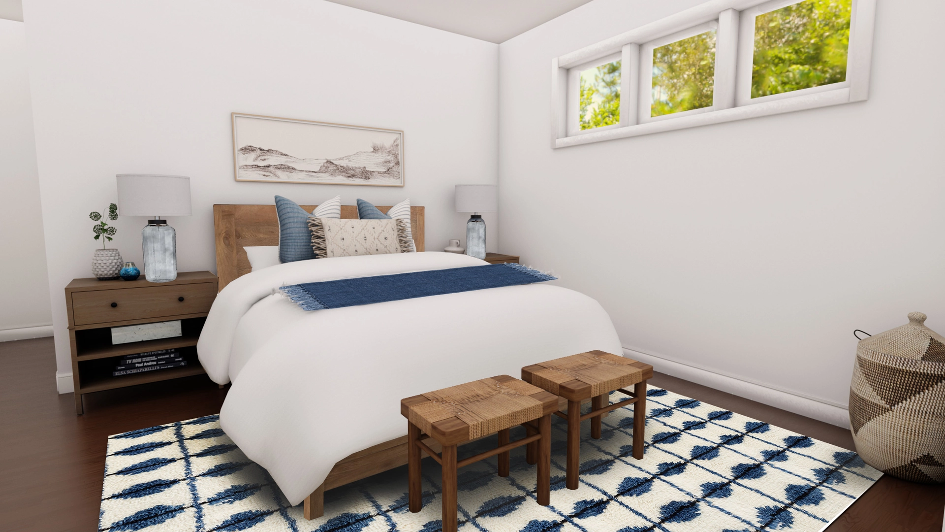 Jake Upholstered Bed Tall Headboard 47