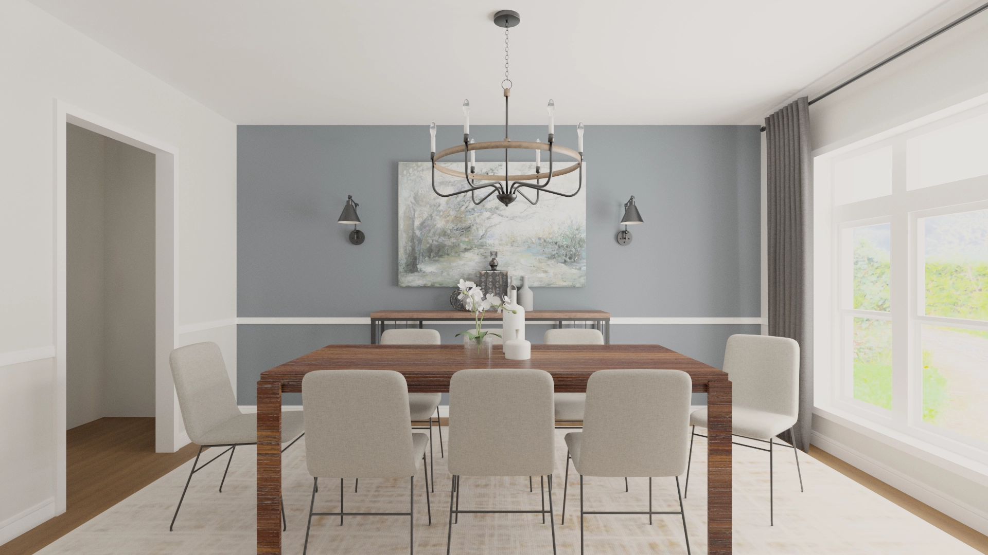 Bourgoin 7 piece drop online leaf solid wood dining set