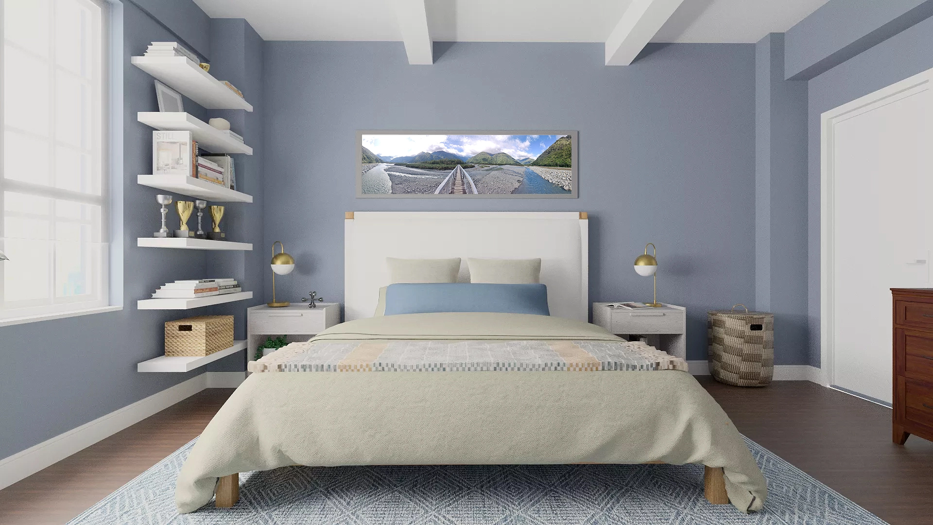 Tessu glaze gray queen bed cheap