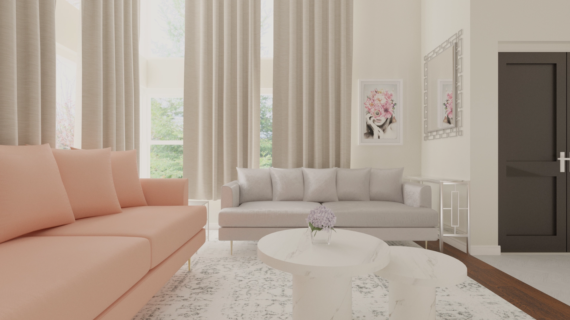 Pink sales joybird couch
