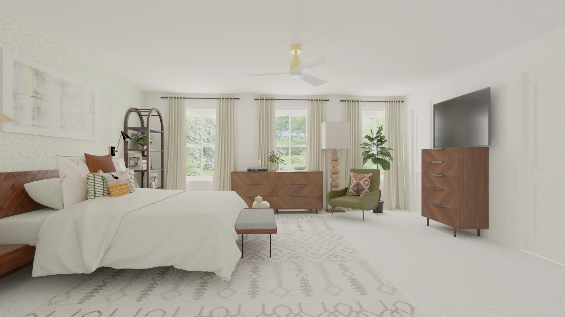 Nera walnut top king bed