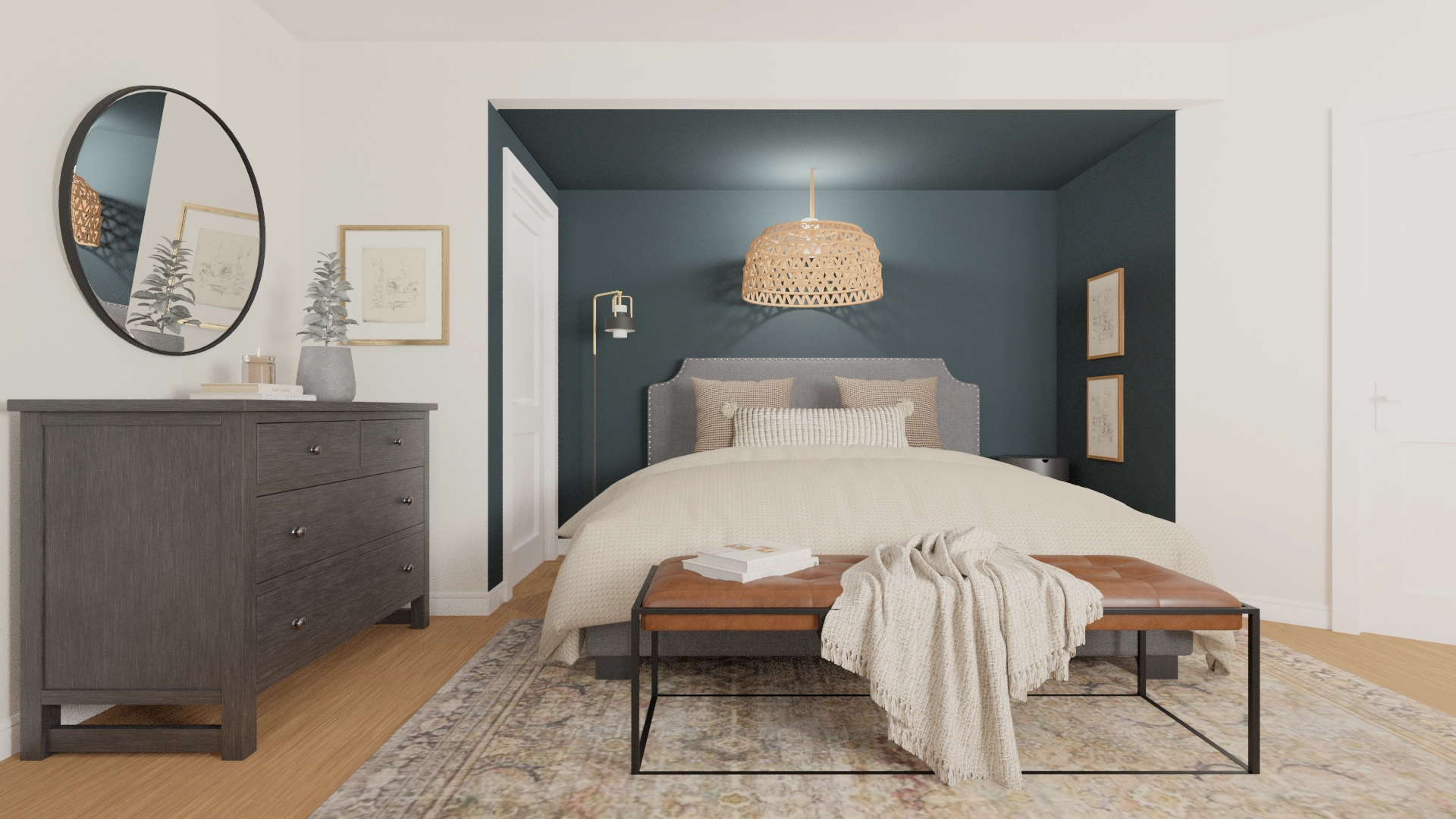 Basi walnut sale king bed frame