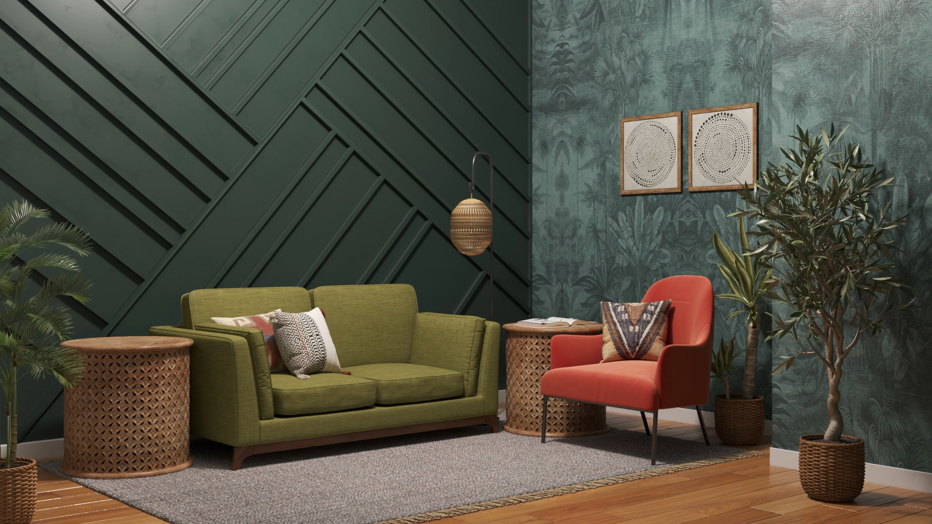 Ceni seagrass green sofa cheap