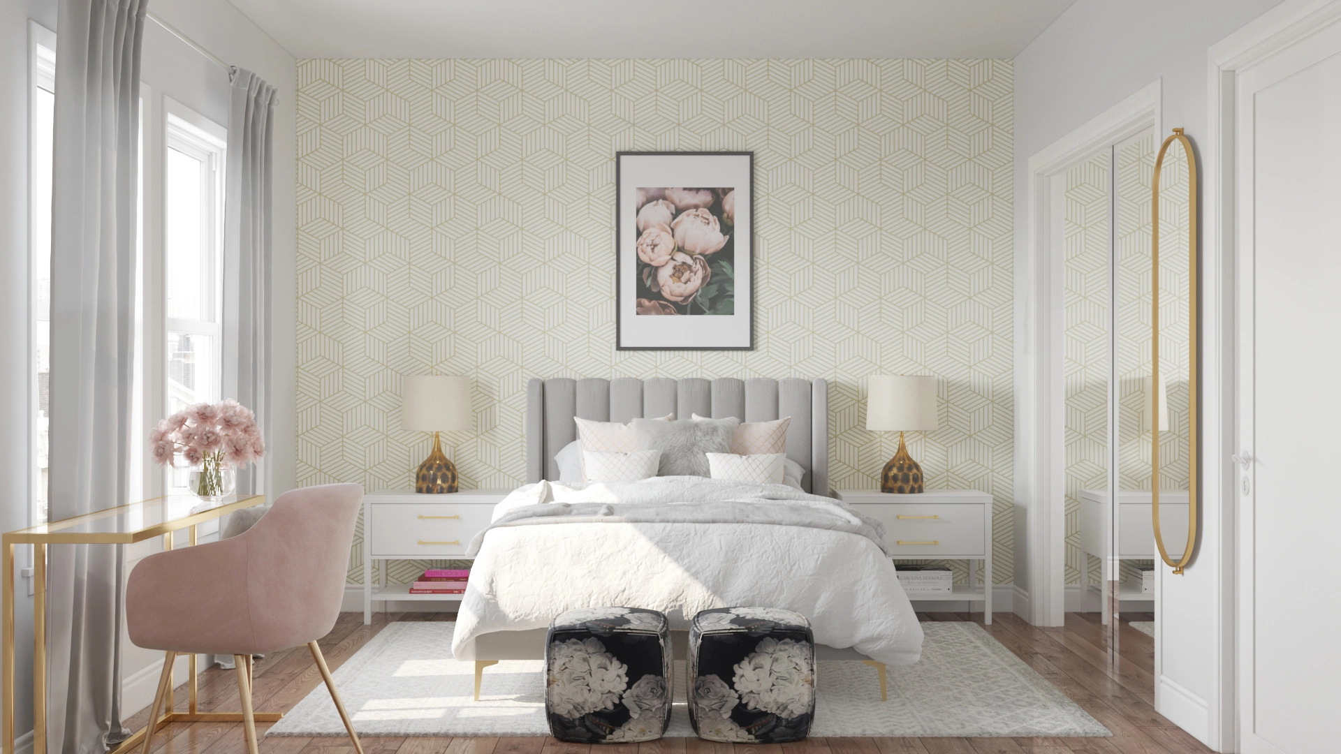 Gaylen upholstered low profile shop storage platform bed