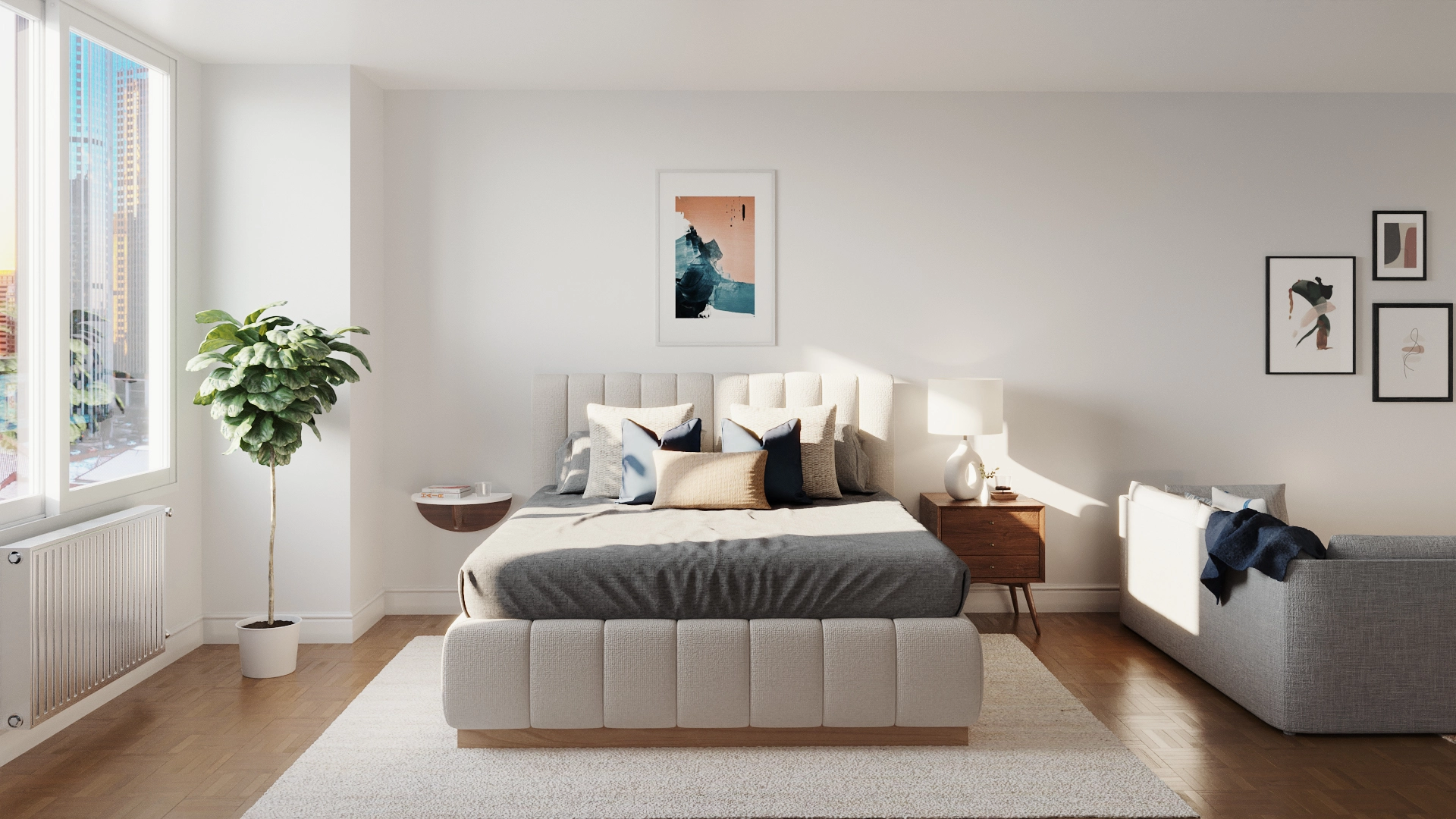 Forte white king bed shop