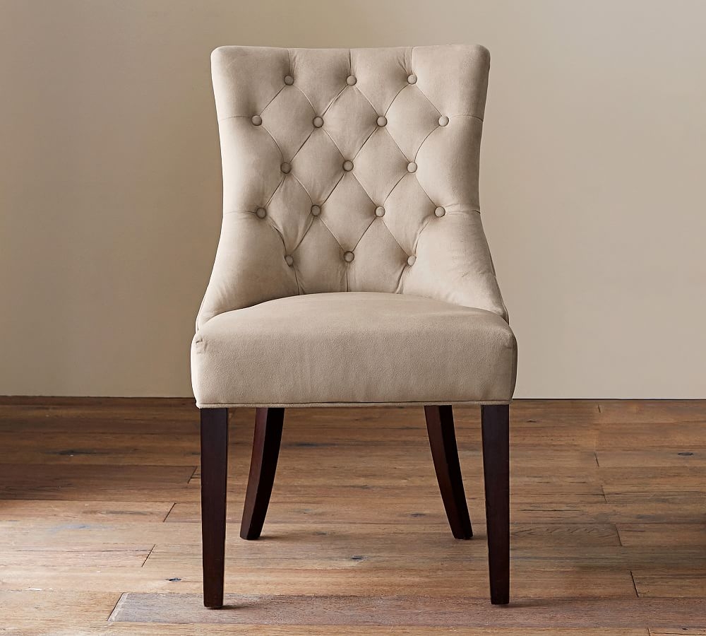 Hayes Upholstered Tufted Dining Side Chair, Espresso Leg, Performance