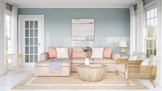 Coastal, Farmhouse Living Room by Havenly Interior Designer Veridiana