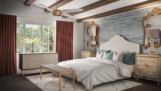 Eclectic, Coastal, Preppy Bedroom by Havenly Interior Designer Veridiana