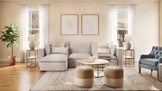 Bohemian, Farmhouse, Transitional Living Room by Havenly Interior Designer Julieta