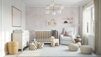 Bohemian, Glam, Traditional Nursery by Havenly Interior Designer Maria
