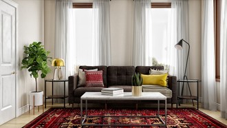 Bohemian, Global, Midcentury Modern Living Room by Havenly Interior Designer Jessie