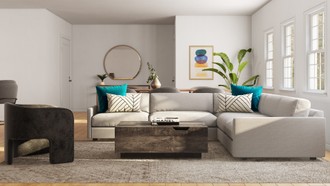 Glam, Midcentury Modern Living Room by Havenly Interior Designer Sarah