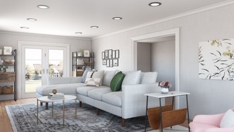 Glam, Midcentury Modern Living Room by Havenly Interior Designer Yoseika