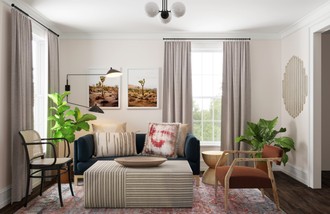 Modern, Eclectic, Transitional, Midcentury Modern Living Room by Havenly Interior Designer Leah