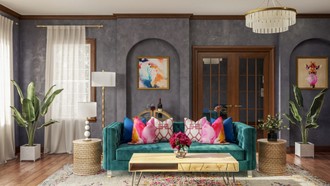 Modern, Eclectic, Glam Living Room by Havenly Interior Designer Austin