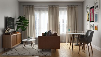 Bohemian, Global, Midcentury Modern Living Room by Havenly Interior Designer Lissette