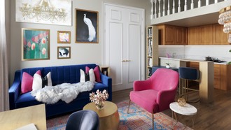 Glam, Preppy Living Room by Havenly Interior Designer Veridiana
