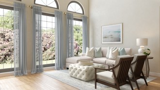Modern, Coastal, Midcentury Modern Living Room by Havenly Interior Designer Emily