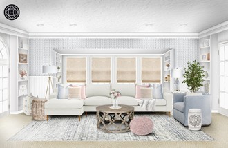 Classic, Transitional, Preppy Living Room by Havenly Interior Designer Jonica