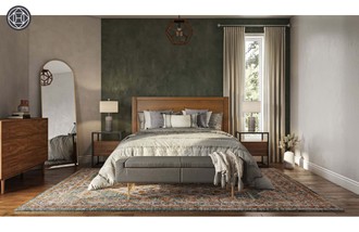 Bohemian, Transitional, Midcentury Modern Bedroom by Havenly Interior Designer Alycia