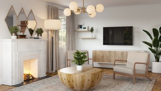 Bohemian, Midcentury Modern Living Room by Havenly Interior Designer Cristina
