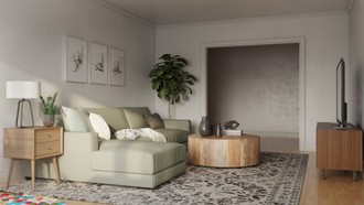 Bohemian, Industrial, Scandinavian Living Room by Havenly Interior Designer Ashley