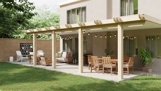 Eclectic, Coastal, Farmhouse Outdoor Space by Havenly Interior Designer Ashley