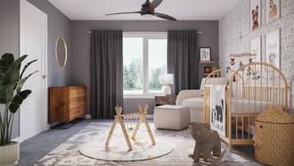 Bohemian, Midcentury Modern Nursery by Havenly Interior Designer Andrea