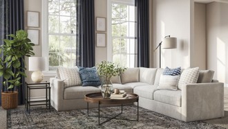 Modern, Classic, Farmhouse, Transitional, Vintage Living Room by Havenly Interior Designer Emily