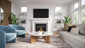 Contemporary, Modern, Glam, Midcentury Modern Living Room by Havenly Interior Designer Danielle