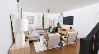 Bohemian, Midcentury Modern, Scandinavian Living Room by Havenly Interior Designer Ashley