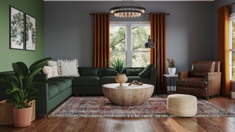 Eclectic, Bohemian, Rustic Living Room by Havenly Interior Designer Priscila