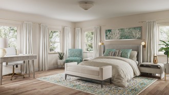 Coastal, Glam, Midcentury Modern Bedroom by Havenly Interior Designer Angie