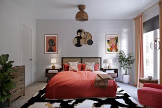 Eclectic, Bohemian, Global, Midcentury Modern Bedroom by Havenly Interior Designer Freddi