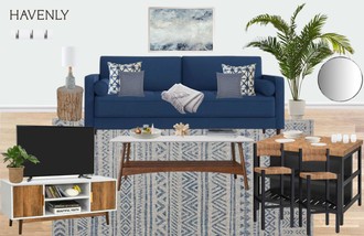 Coastal, Midcentury Modern, Scandinavian Living Room by Havenly Interior Designer Nora
