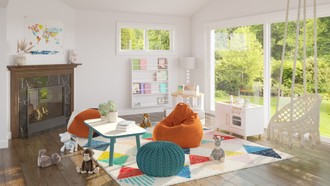 Contemporary, Bohemian, Coastal, Preppy Playroom by Havenly Interior Designer Isadora