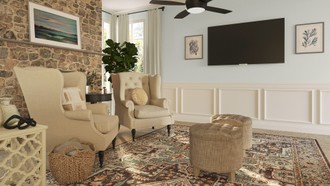 Contemporary, Eclectic, Coastal, Traditional, Transitional Living Room by Havenly Interior Designer Holly