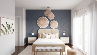Bohemian, Coastal, Global Bedroom by Havenly Interior Designer Kayla