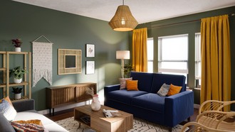 Bohemian, Midcentury Modern Living Room by Havenly Interior Designer Michelle