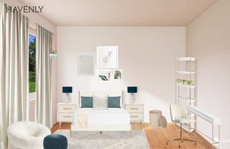 Coastal, Glam, Scandinavian Bedroom by Havenly Interior Designer Amanda