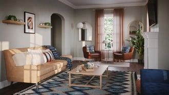 Bohemian, Midcentury Modern Living Room by Havenly Interior Designer Paro
