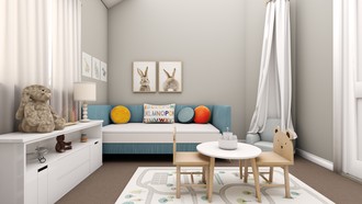 Bohemian, Midcentury Modern Playroom by Havenly Interior Designer Abigail