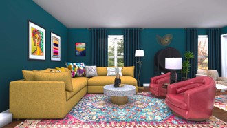 Eclectic, Bohemian, Glam Living Room by Havenly Interior Designer Leah