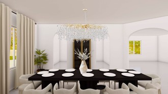 Modern, Glam, Industrial Dining Room by Havenly Interior Designer Sandra