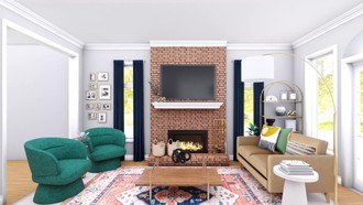 Modern, Bohemian, Midcentury Modern Living Room by Havenly Interior Designer Jessica