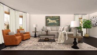 Farmhouse, Rustic Living Room by Havenly Interior Designer Adrian