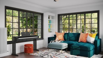 Contemporary, Modern, Eclectic, Midcentury Modern Living Room by Havenly Interior Designer Ashley